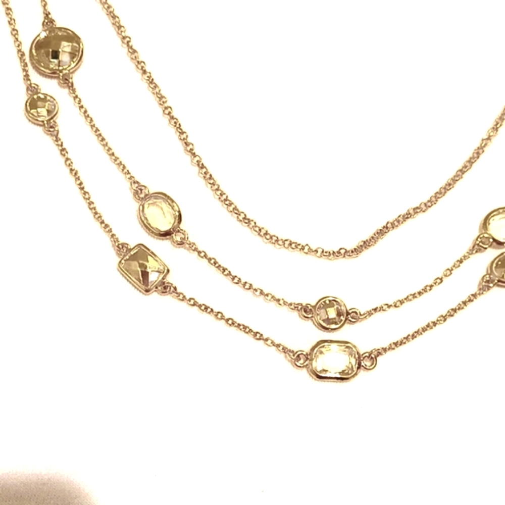 Elegant Stella & Dot Gold & Crystal Necklace